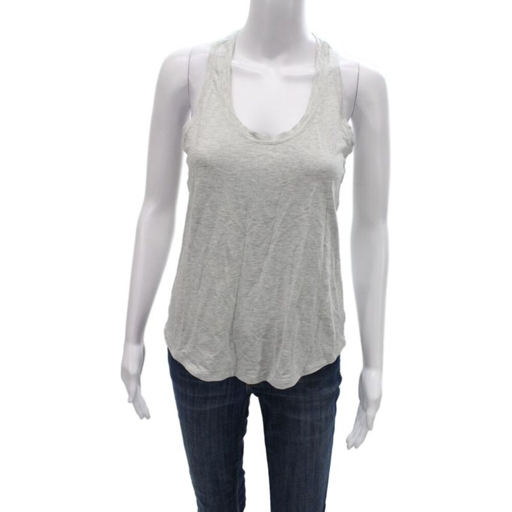 Lululemon Womens Sleeveless Basic Gray Cotton Tank Round Neck Size 4